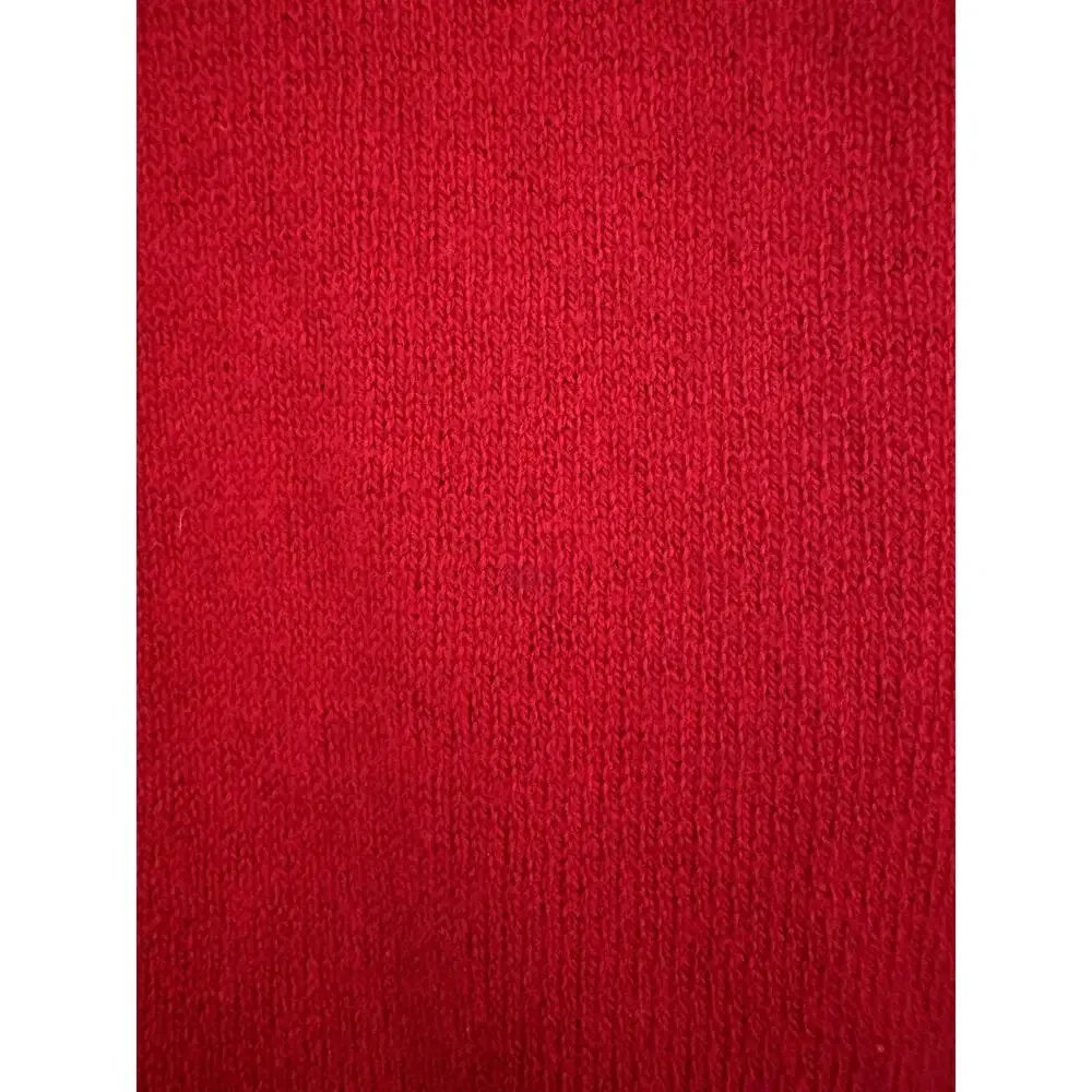 Chicos Cowl Neck Knit Sweater Medium Cotton Rabbit Hair Blend Red Long Line 8